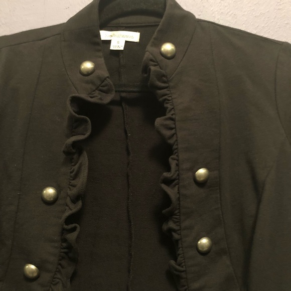 JohnPaulRichard ruffle black jacket - Picture 3 of 7